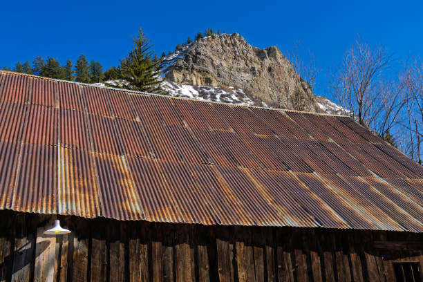 Corrugated Metal Roof on Old Barn