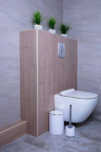 istock Hanging toilet on  wall background 2205244626