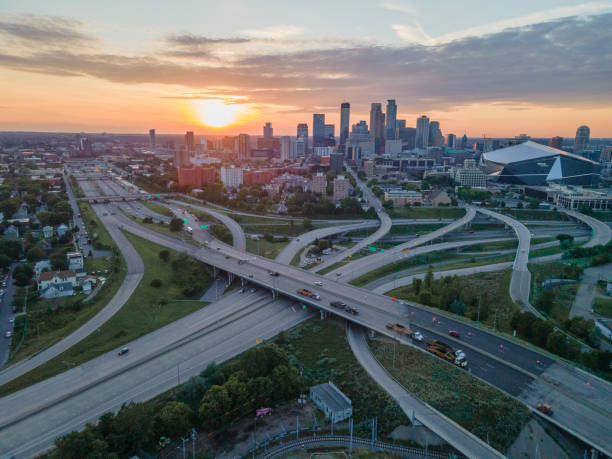 istock Aerial view of Downtown Minneapolis during sunset 2205253200