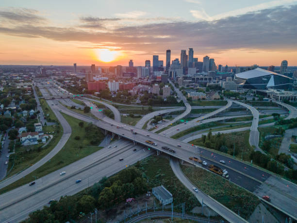istock Aerial view of Downtown Minneapolis during sunset 2205253208