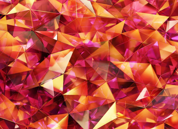 istock Luxury Abstract Realistic Red Crystal Texture Reflection Close Up Background 3D rendering 2205256694