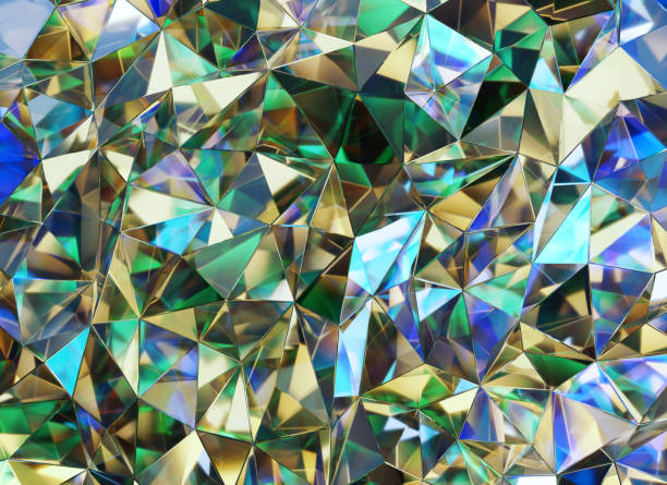 istock Luxury Abstract Colorful Crystal Texture Reflection Close Up Background 3D rendering 2205256701