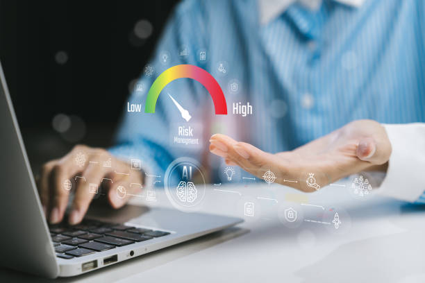 istock Business Risk Management Concept with Digital Dashboard and Professional Using Laptop, Business concept 2205259301