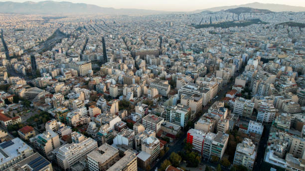 istock Aerial view around the downtown in Athens, greece 2205260569