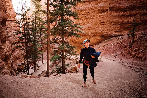 istock Woman hikes on canyon pathway, Bryce Canyon 2205263994