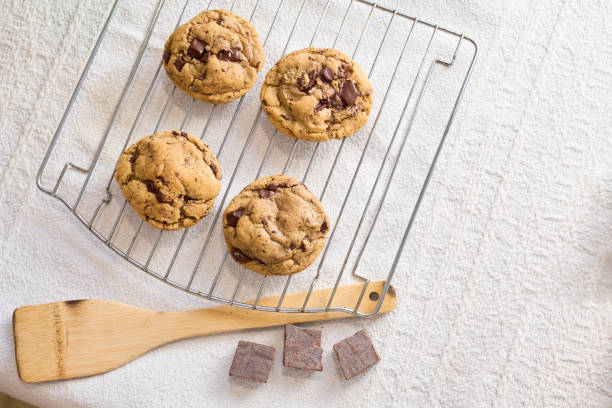 Homemade fresh chocolate chip in a rustic kitchen