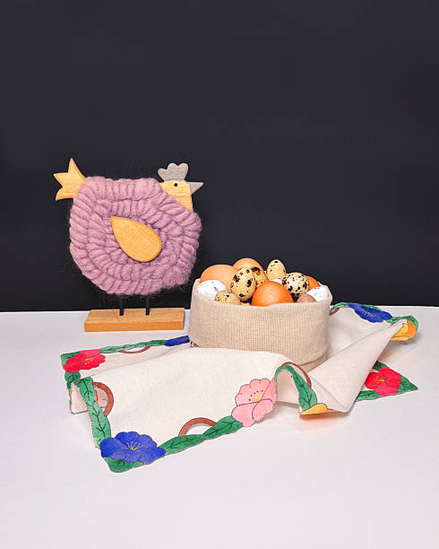 istock Assortment of quail eggs, greeting concept. 2205265593