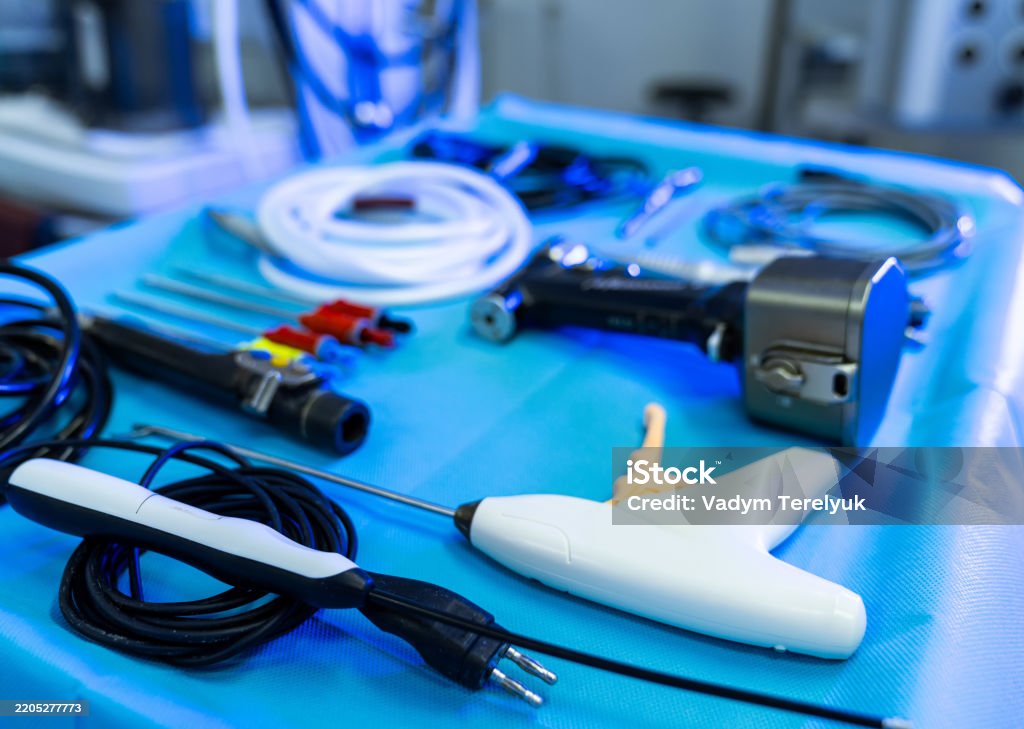 Styril Table Sterile Table With Tools Surgical Instruments Are Arranged On A Sterile ...