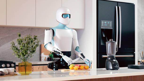 istock Advanced AI Robot Cooking and Food Preparation Concept 2205283054