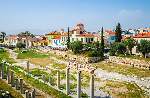 istock Beautiful Roman Agora in Plaka District, Athens, Greece. 2205295492