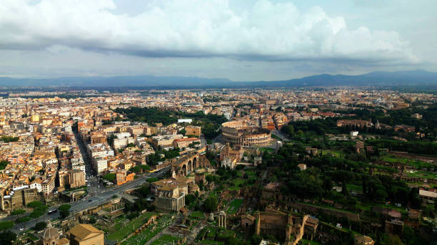 Rome city aerial view
