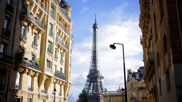 istock Eiffel Tower from a nearby street 2205299617