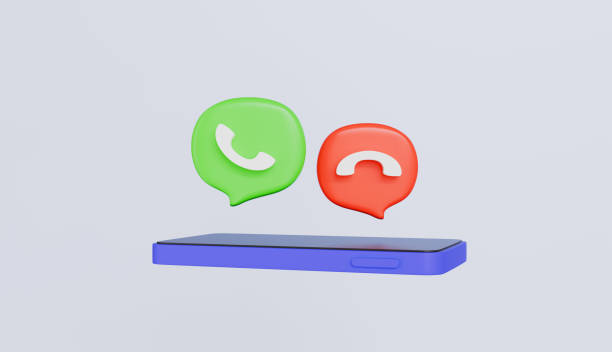 istock Smartphone with accept and decline icon, phone call, communication symbol, incoming call concept 2205300055