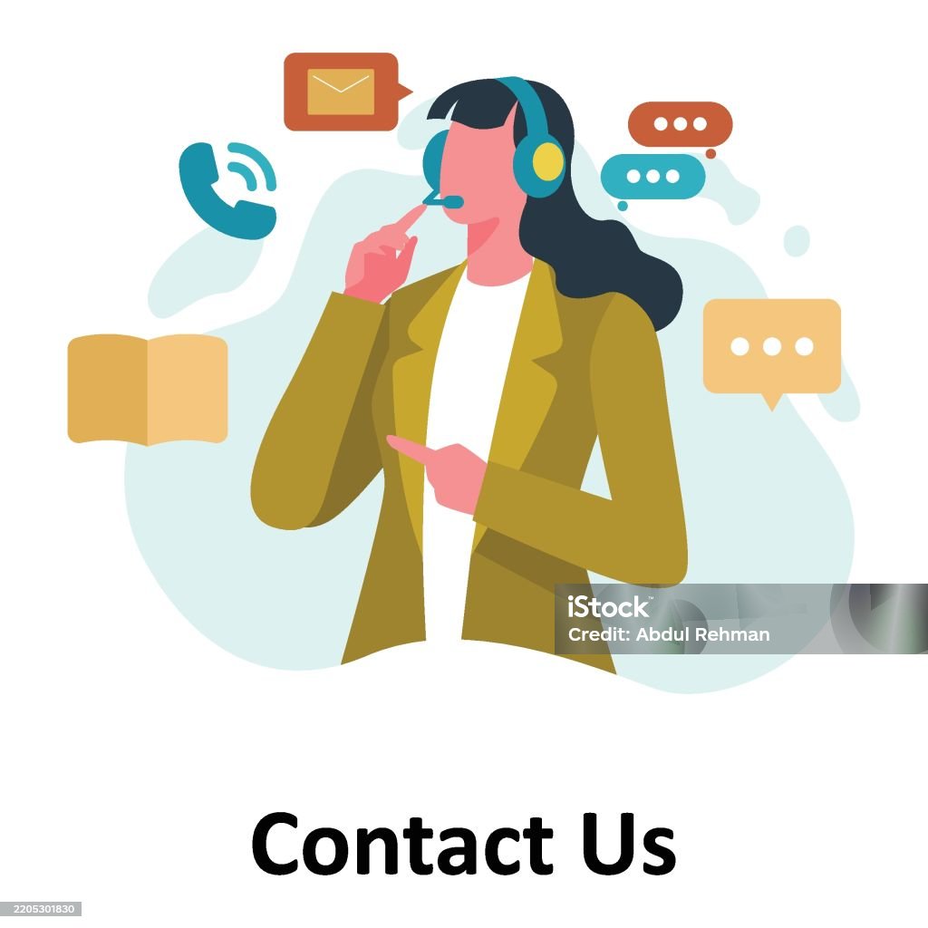 Contact Us Vector Illustration Which Can Easily Modify Or Edit Stock ...