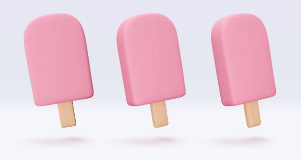 istock Set Ice cream, icon, 3d render set. Design elements. Realistic fast food icon. Sweet food. Vector illustration isolated on white background for menu, shop, flyer, banner, web, advertising, sale 2205302588