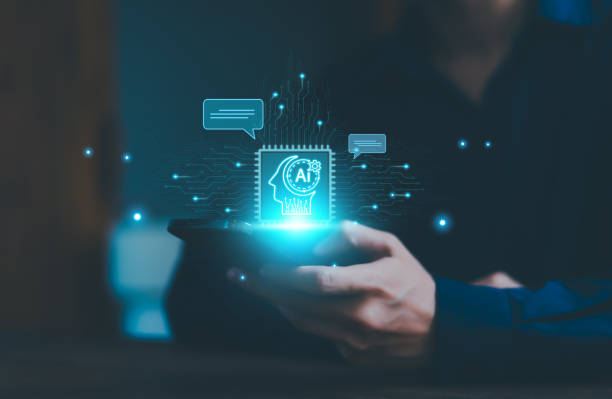 istock businessman using technology Global Internet connect chat ai conversation Chat with AI, Artificial Intelligence. using command prompt for generates something, Futuristic technology 2205305499