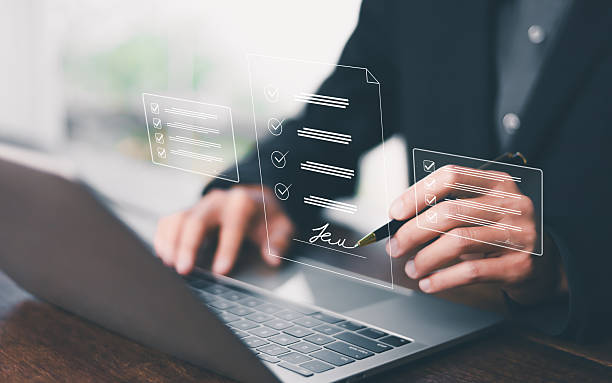 istock Businessman signs electronic 2205305548