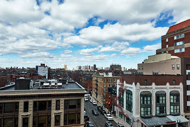 istock Brick building in the downtown city in Boston 2205308353