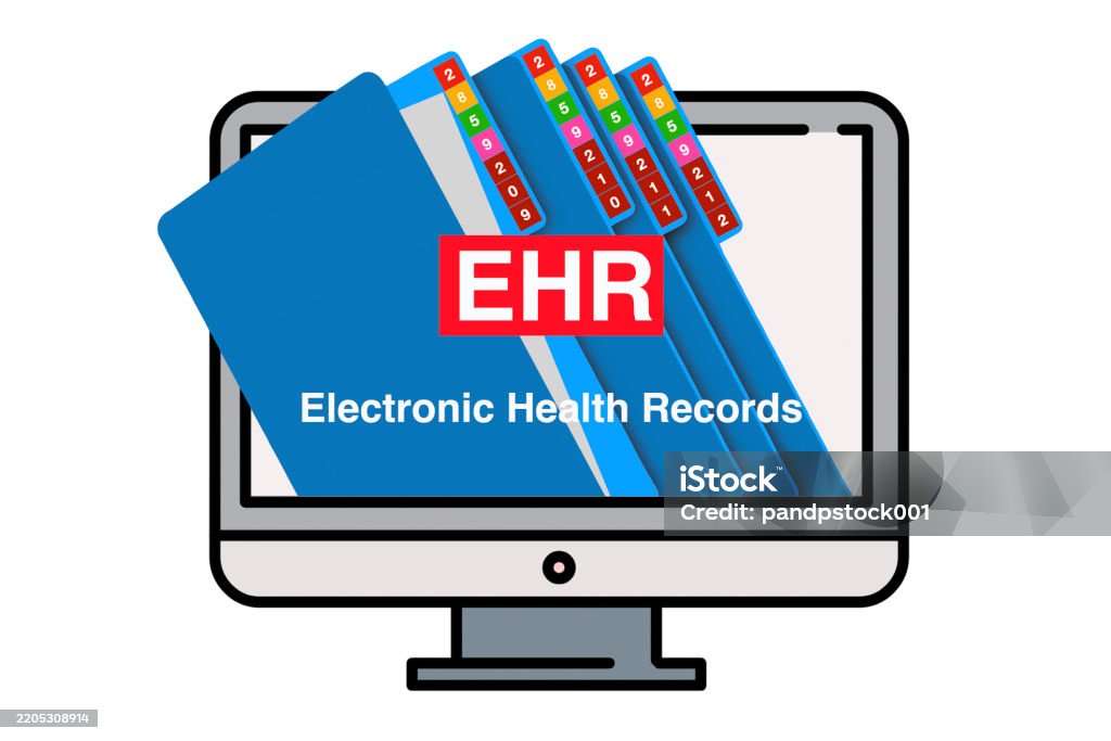 Computer Ehr A Computer Work On Ehr Application For Personal Health Profile Stock ...