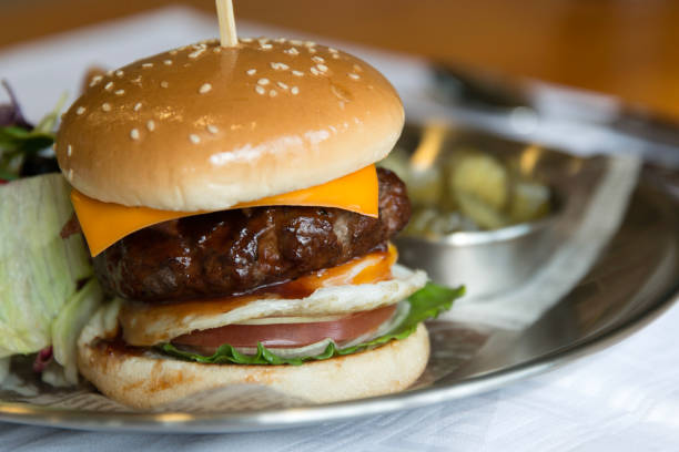istock Close-up of the hamburger on the dish 2205311262