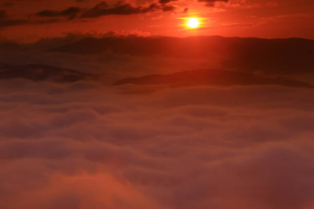 Sunrise and sea of ​​clouds