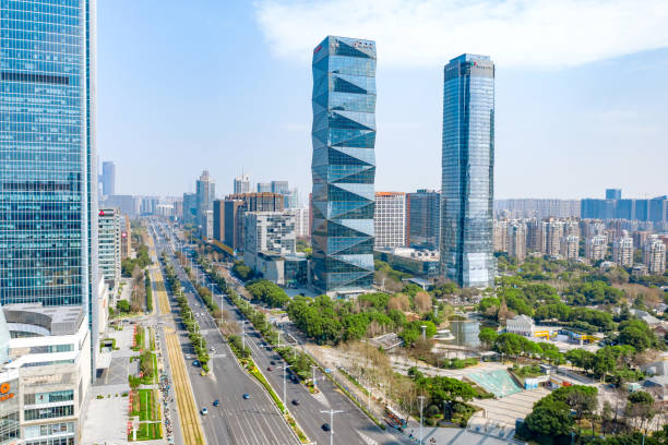 istock Panoramic modern city skyline,traffic,cityscape and buildings 2205312837