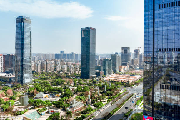 istock Panoramic modern city skyline,traffic,cityscape and buildings 2205312870