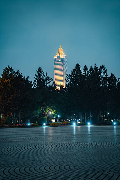 Chiang Kai-Shek Memorial Hall Illuminated at Night in Taipei, Taiwan