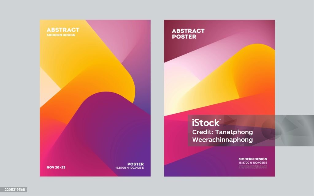 Gradients Poster Example Abstract Gradient Posters Background Vector Set Design Template Layout ...