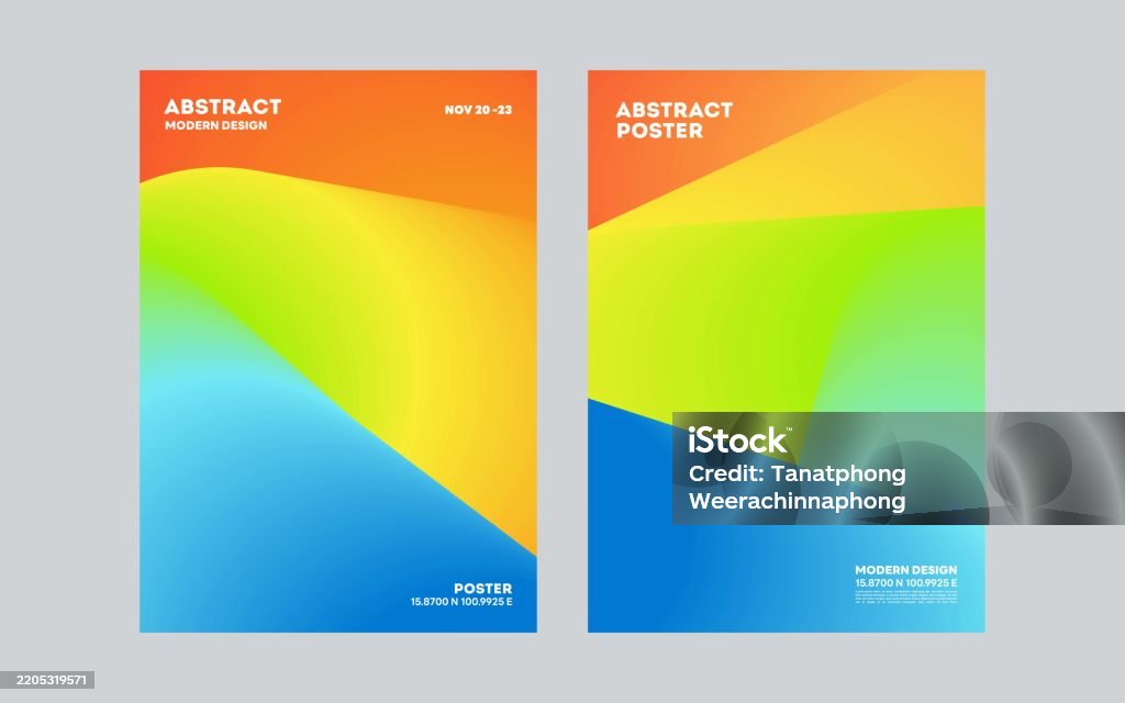 Gradients Poster Example Abstract Gradient Posters Background Vector Set Design Template Layout ...