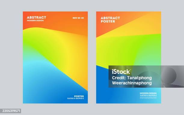 Posters Design Using Gradients Abstract Gradient Posters Background Vector Set Design Template Layout ...