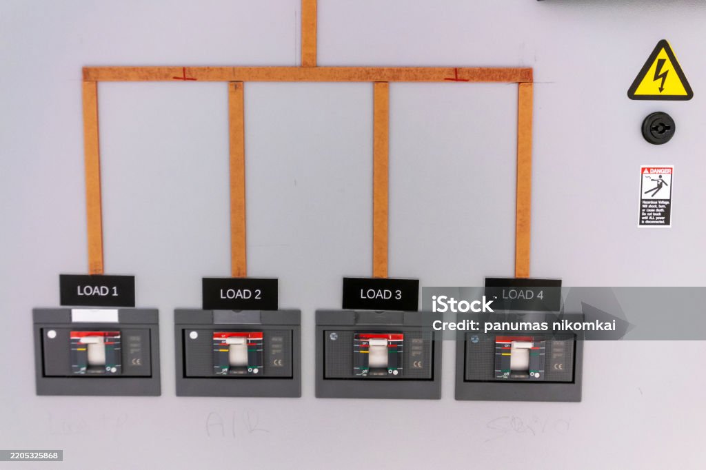 Electrical Panel With Circuit Breakers For Load Management System Stock ...
