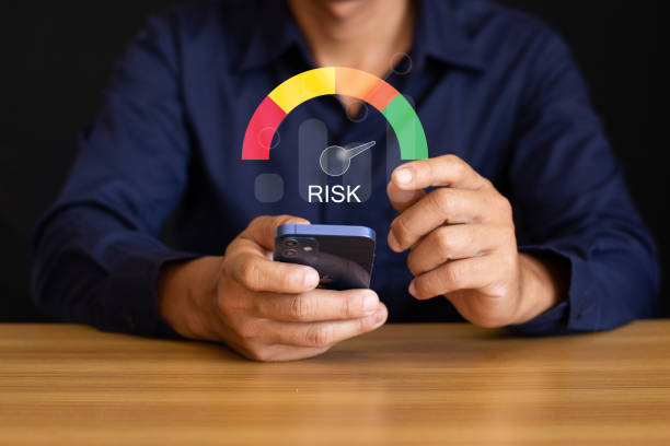 istock Risk Management on Speedometer, Business Decision Making and Risk Analysis 2205327589