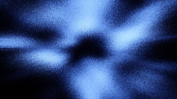 Illustration of a gradient dark blue and black grain background, creating a mysterious and powerful dimension of light and shadow, similar to neon lights spreading in the dark. For design, hi-tech
