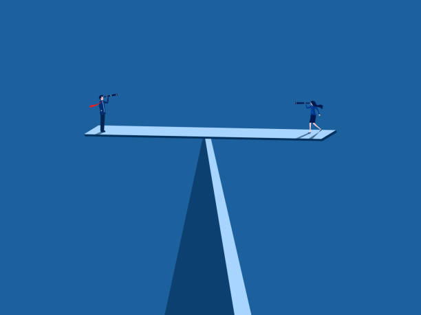 istock gender equality, two men and women on equal balance 2205332744