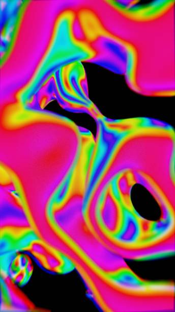 istock Vibrant Abstract Liquid Shapes with Neon Colors 2205335811