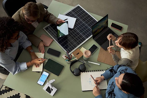 istock Female Team Of Engineers Planning Work At Meeting 2205337378