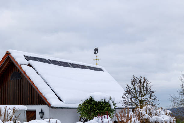 Sustainability in winter: solar panels under snow