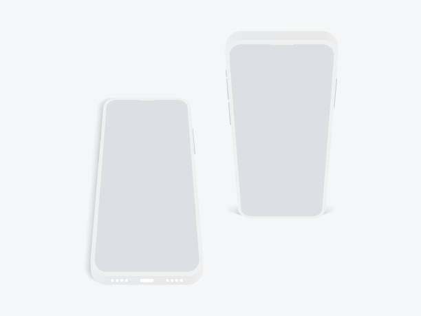 istock Minimalist Smartphone Clay Mockup  with Top and Perspective Views for UI and UX Presentations, Infographics, Banners, and App Displays 2205345856