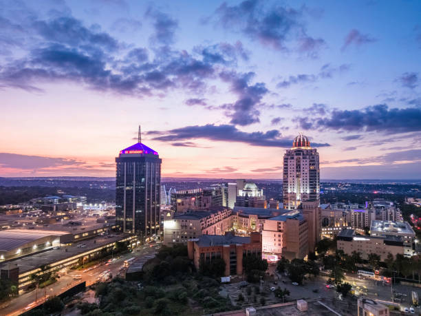 istock Sandton City Centre Sunset With Nelson Mandela Square 2205349090
