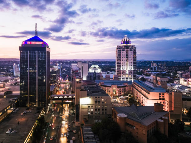 istock Sandton City Centre Sunset With Nelson Mandela Square 2205349493