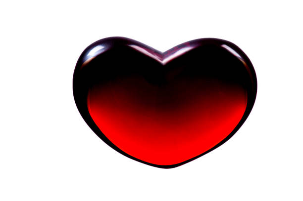 Red heart symbol with light lines in black