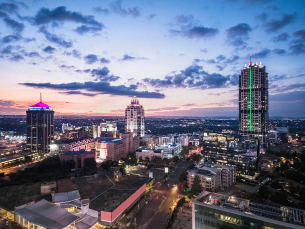 istock Sandton City Centre Sunset With Nelson Mandela Square 2205353237