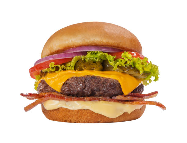 istock Fresh tasty burger isolated on white background. 2205359138