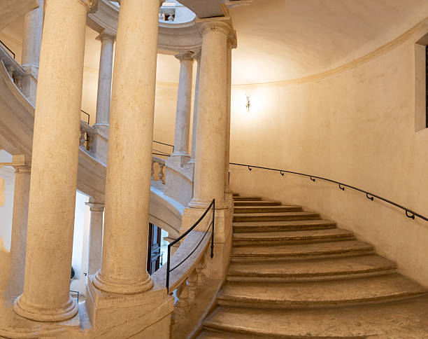 Rome Italy March 12, 2025: The spiral staircase designed by Francesco Borromini according to a principle that is not only aesthetic, but also distributive and functional.