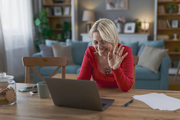 istock Woman working from home on laptop 2205373447