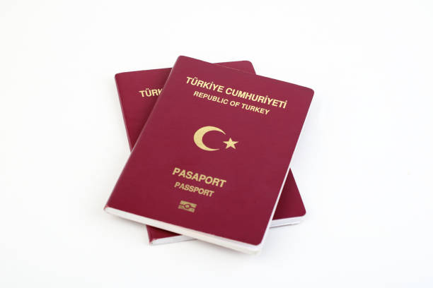 istock Turkish passports on a white background 2205375882