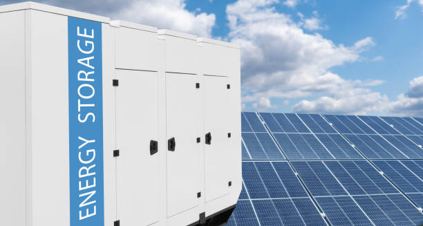 istock Solar panels with renewable energy storage 2205377019