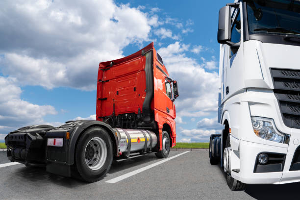 istock Semi trucks with tanks for compressed natural gas (CNG) 2205378013