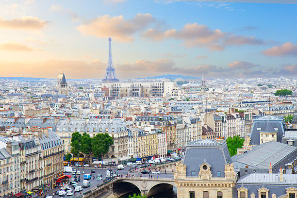 istock skyline of Paris with eiffel tower 2205383425